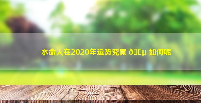 水命人在2020年运势究竟 🐵 如何呢